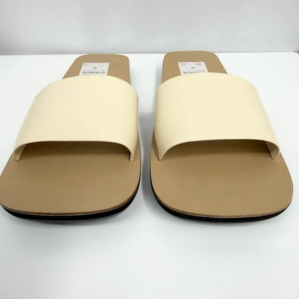 Jil Sander Leather Flats Shoes Beige NEW $550.00 Size 38 8 B